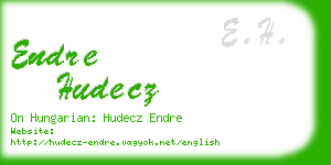 endre hudecz business card